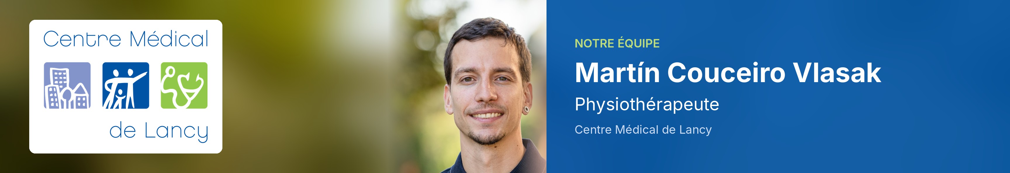 Martín Couceiro Vlasak, physiothérapeute au Centre Médical de Lancy